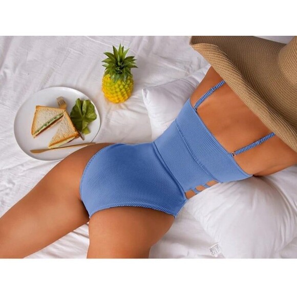 Hilinker Spaghetti Strap 1Piece Swimsuit NWT Tummy Control Bathing Suit Size M - Picture 7 of 12